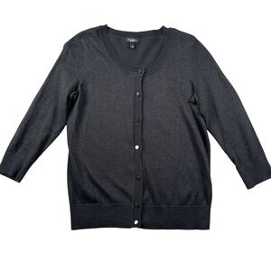 Talbots Sweater Womens S Cardigan Button Up Lightweight Black Sparkly Casual